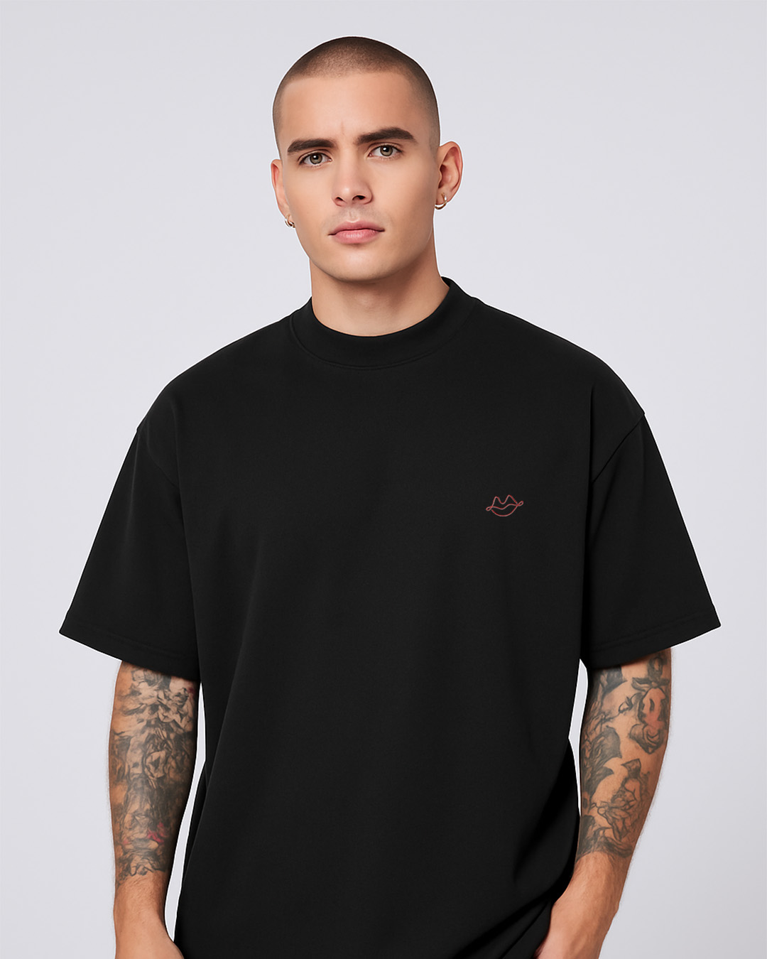 Black T-Shirt with Red Bisou