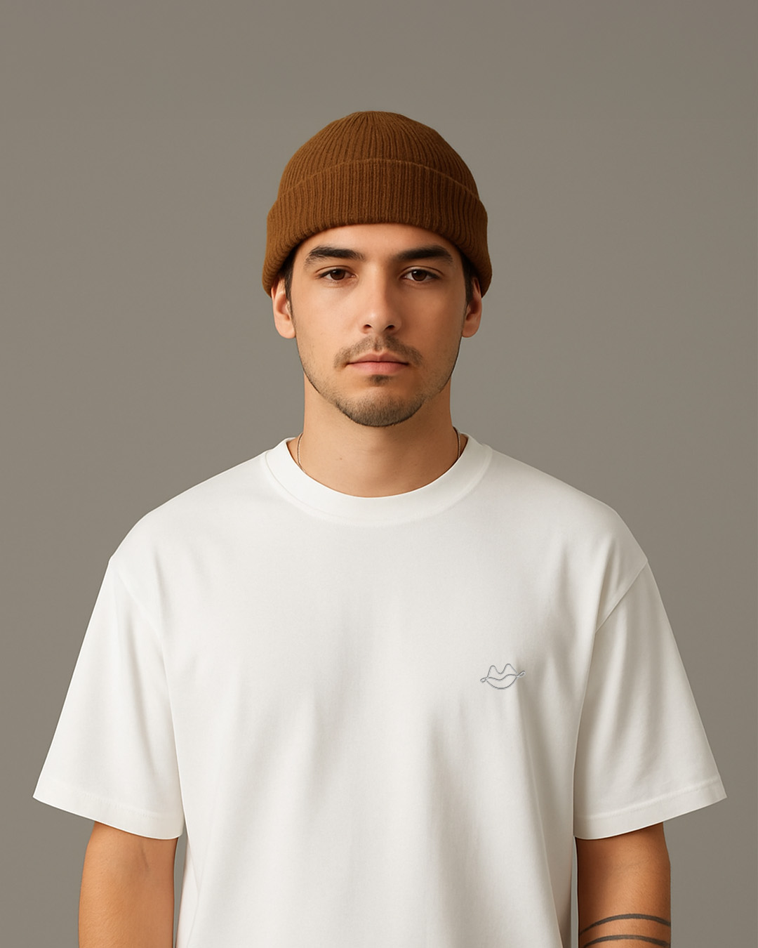White T-Shirt with White Bisou