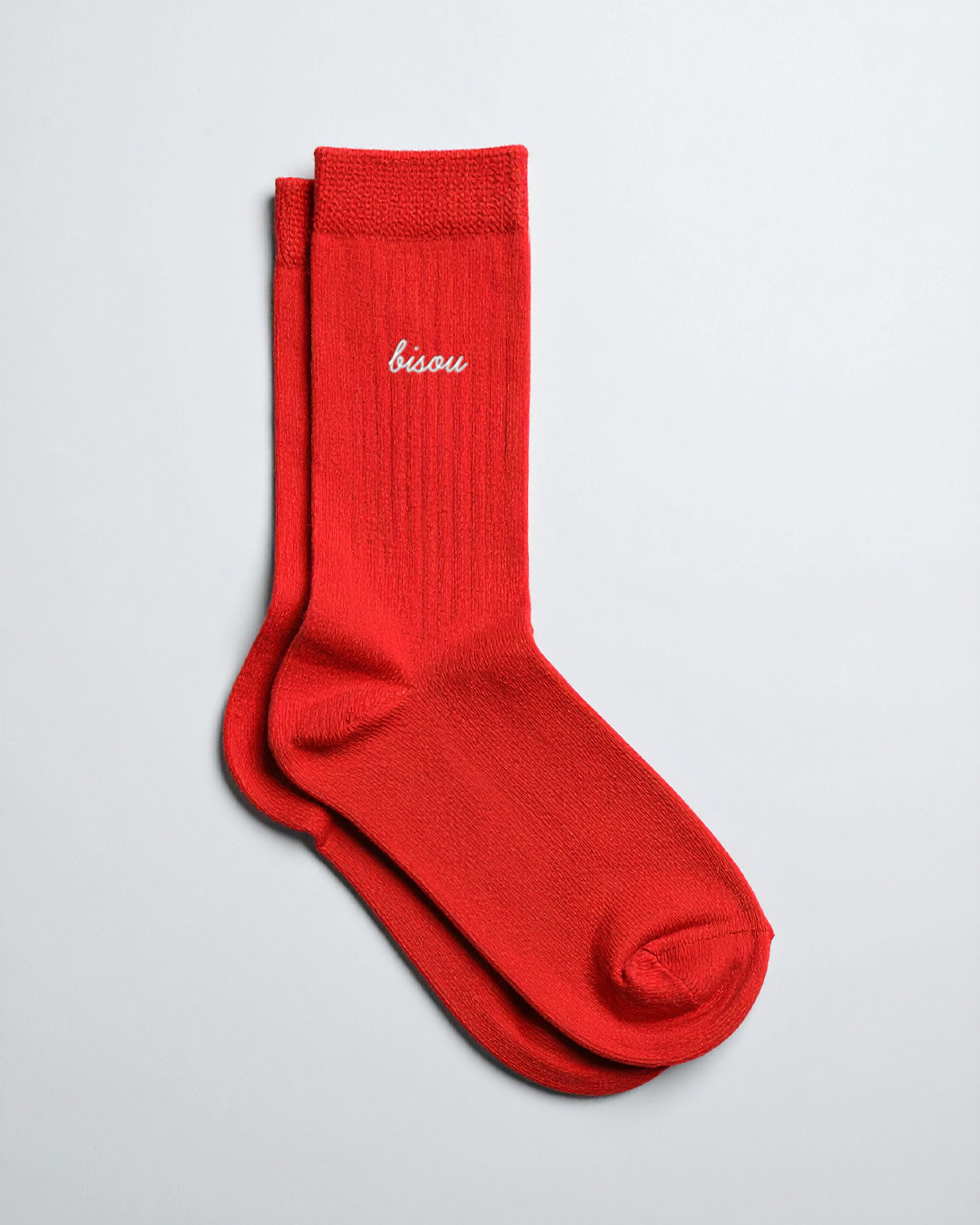 Red Socks with White Bisou