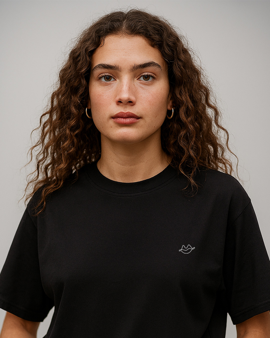 Black T-Shirt with White Bisou