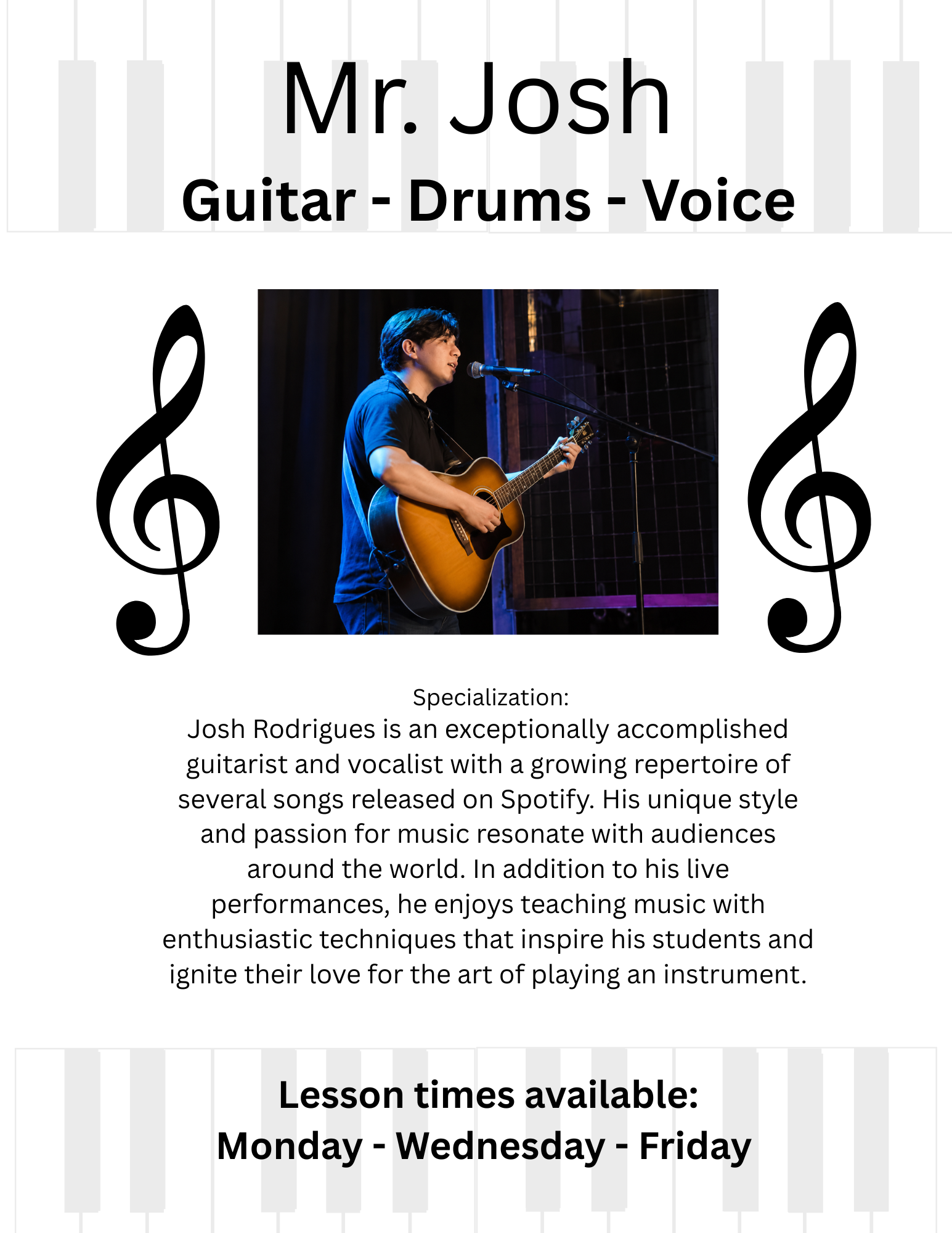 Mr. Josh (Guitar, Voice & Drums)
