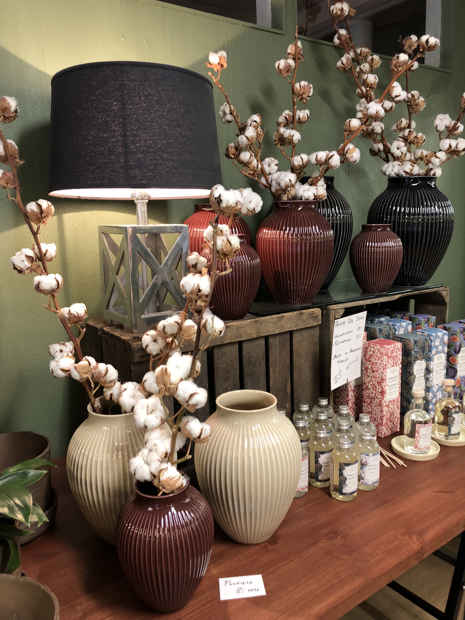 Keraaminen korkea maljakko - beige