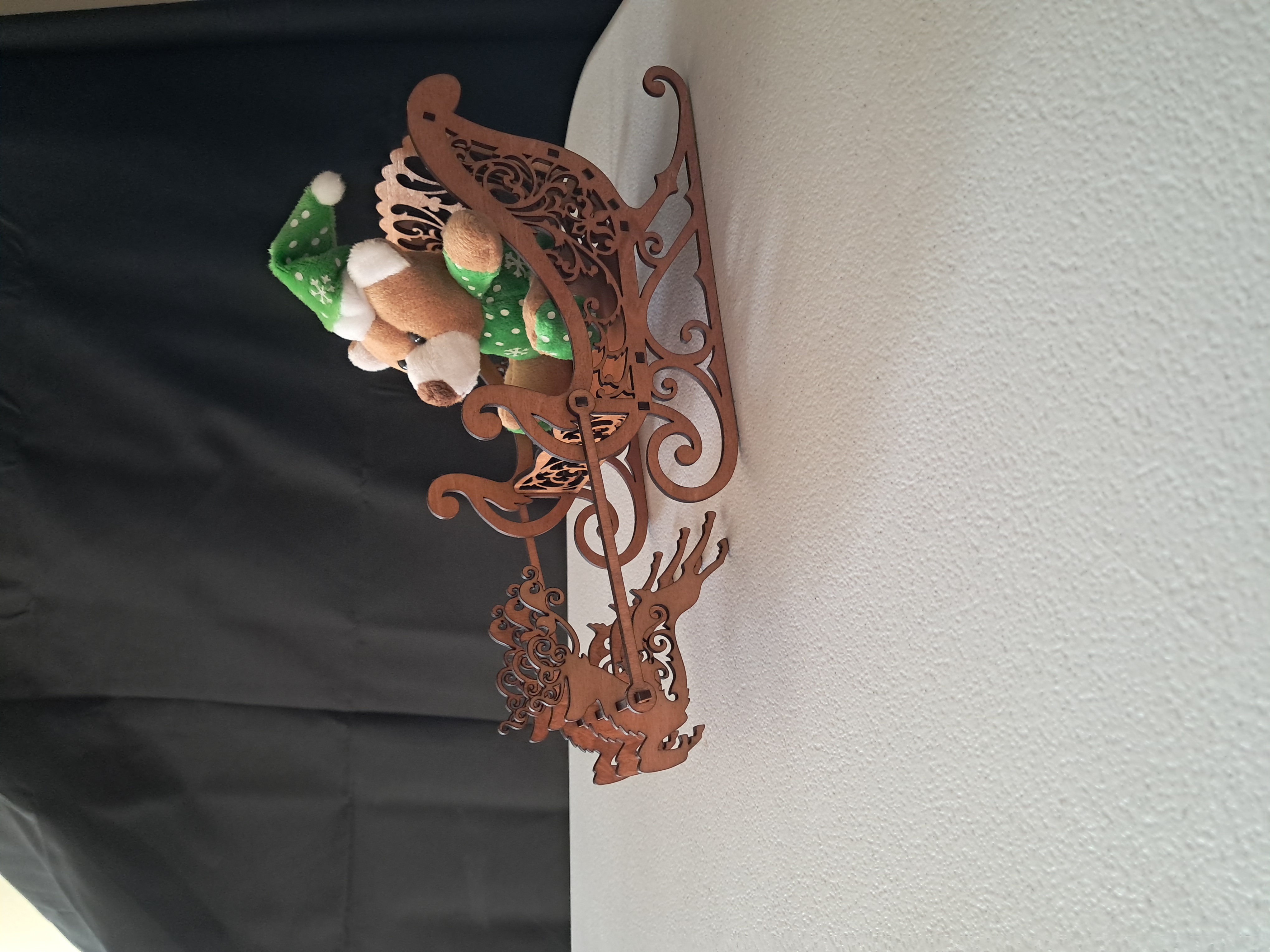 Decorative Christmas Sleigh with Santa Bear