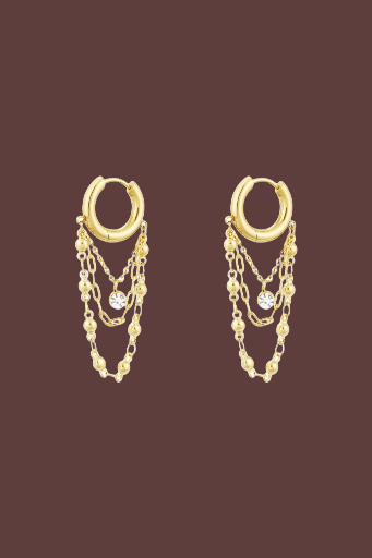 Earrings chained up