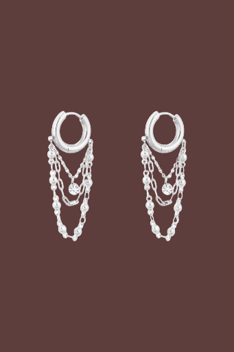 Earrings chained up