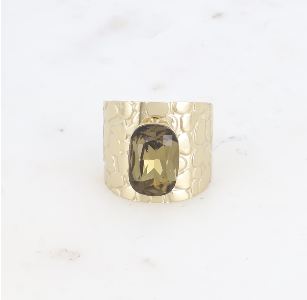 Bague Bohm Paris -Tortoiseshell and cut Crystal