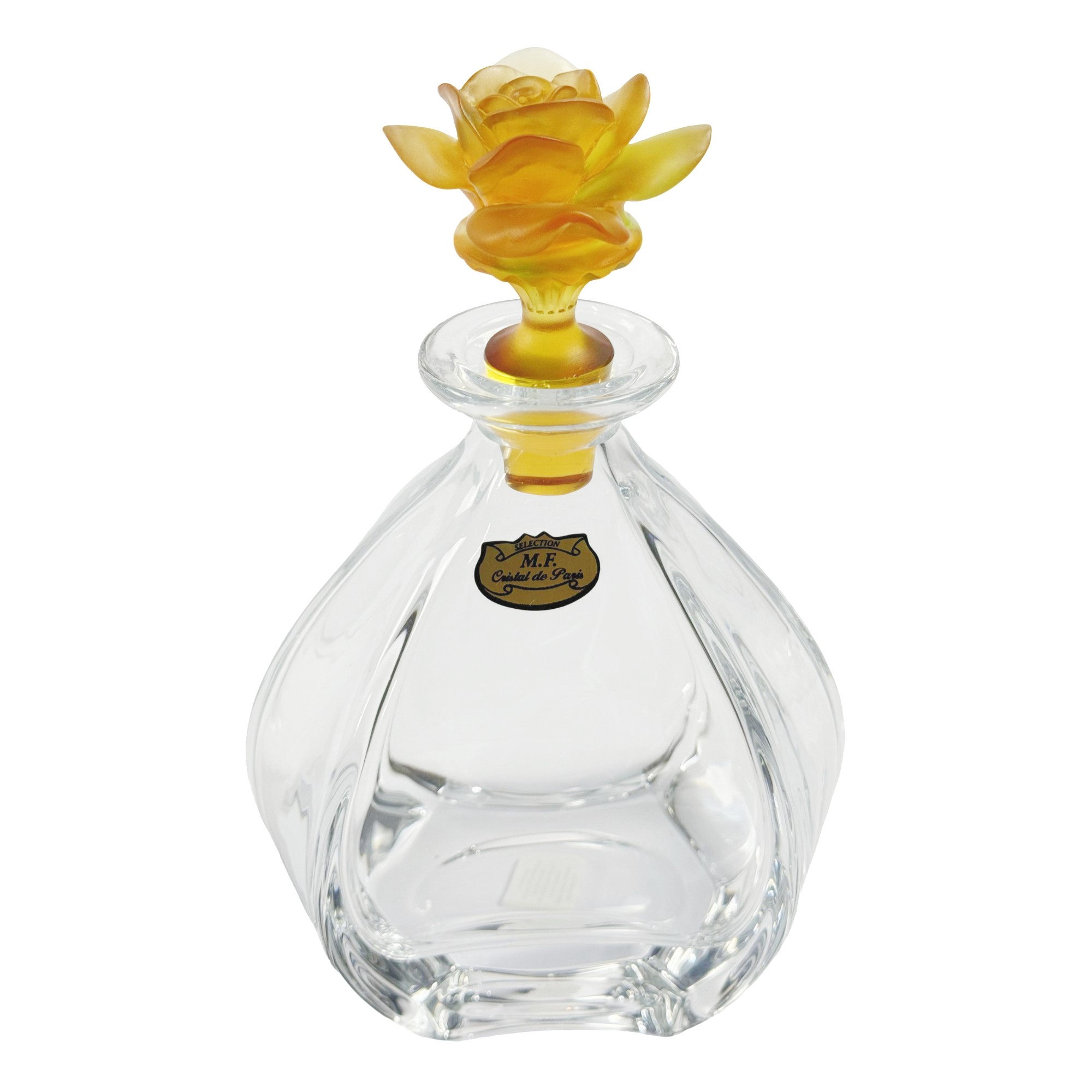 GARRAFA BOUCHON ROSE CRISTAL TRANSPARENTE C/TAMPA AMBAR 