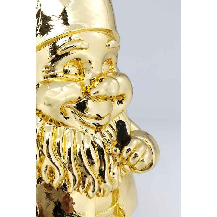 ESCULTURA GNOMO RESINA DOURADO 