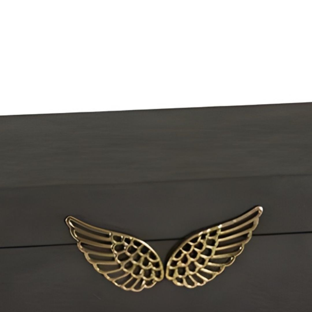 CAIXA RETANGULAR  ASAS MADEIRA/COURO MODALI DESIGN