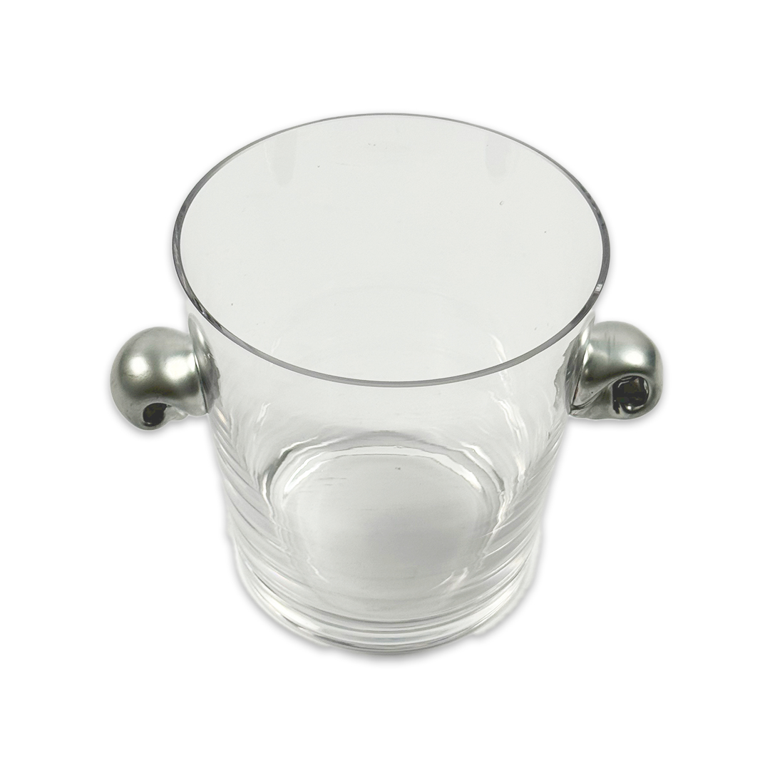 BALDE GELO VIDRO TRANSPARENTE C/DETALHE PRATEADO MODALI DESIGN