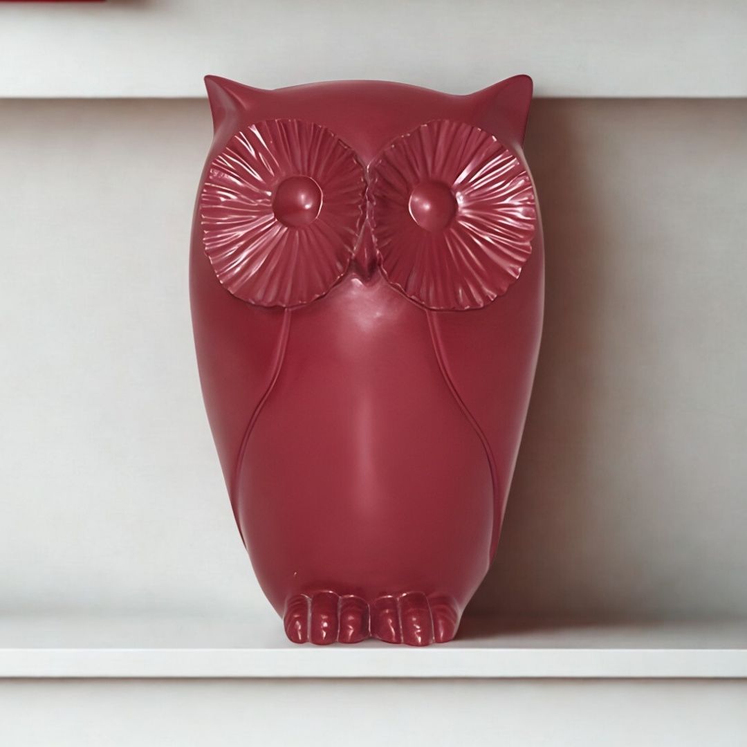 ESCULTURA CORUJA RESINA VINHO MODALI DESIGN