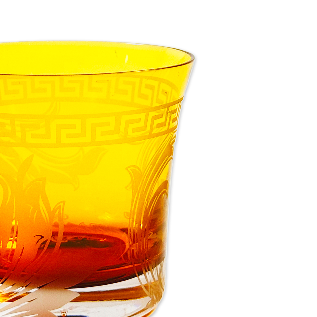COPO WHISKY VERSACE ARABESQUE CRISTAL AMBAR JOGO 6 PEÇAS