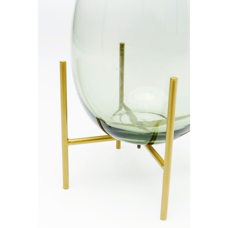 VASO STILT VIDRO VERDE C/ SUPORTE 