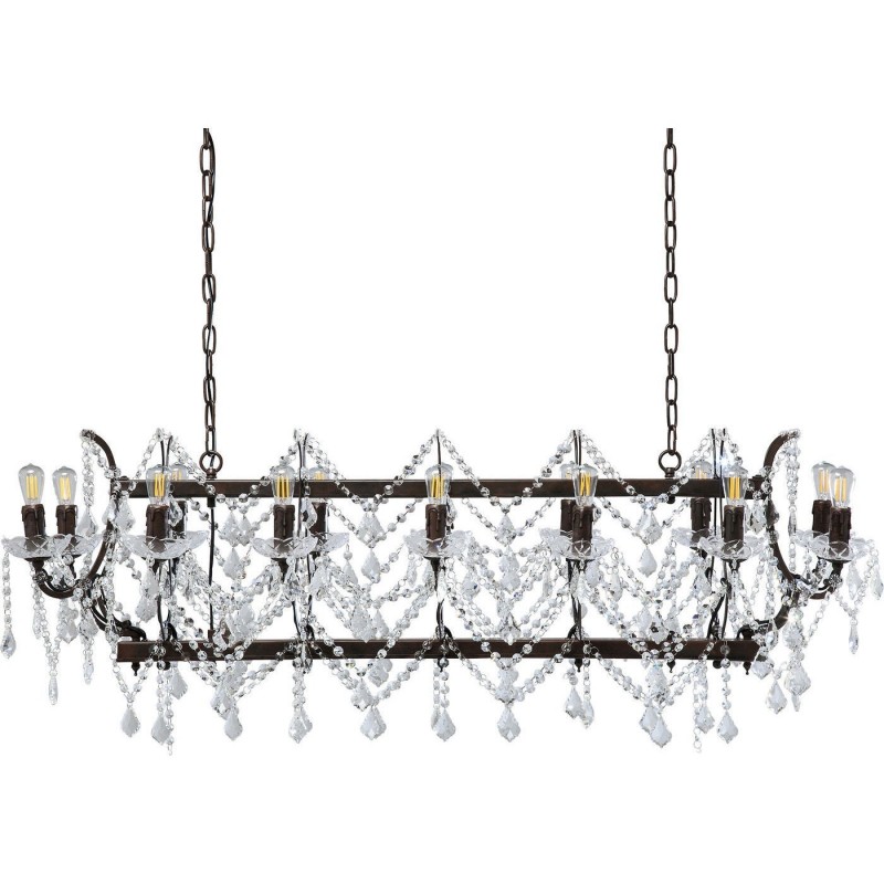 LUSTRE CHATEAU CRYSTAL RUSTY METAL 