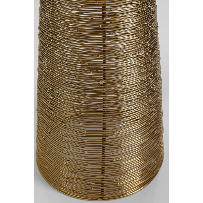 MESA LATERAL VIDRO PALM  BASE DOURADA 