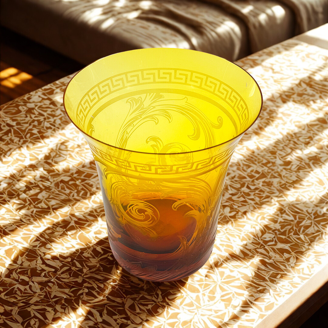 VASO VERSACE ARABESQUE CRISTAL AMBAR