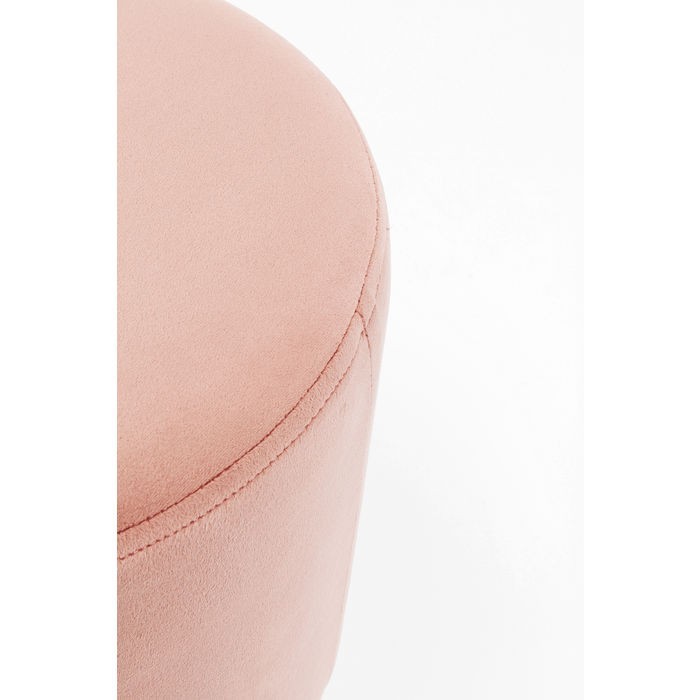PUFF ROSE TECIDO SUEDE BASE DOURADA 