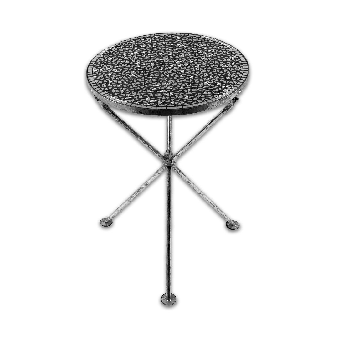MESA LATERAL MOSAICO FERRO/VIDRO