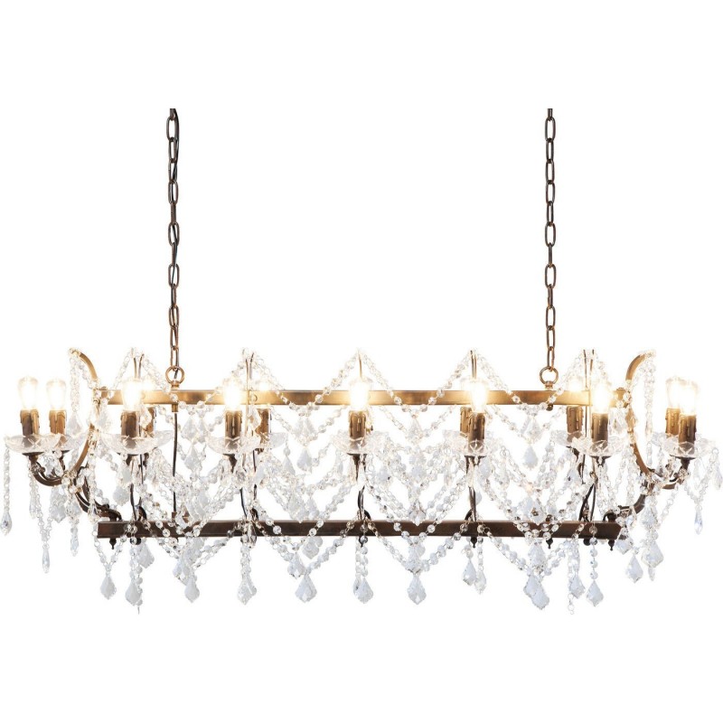 LUSTRE CHATEAU CRYSTAL RUSTY METAL