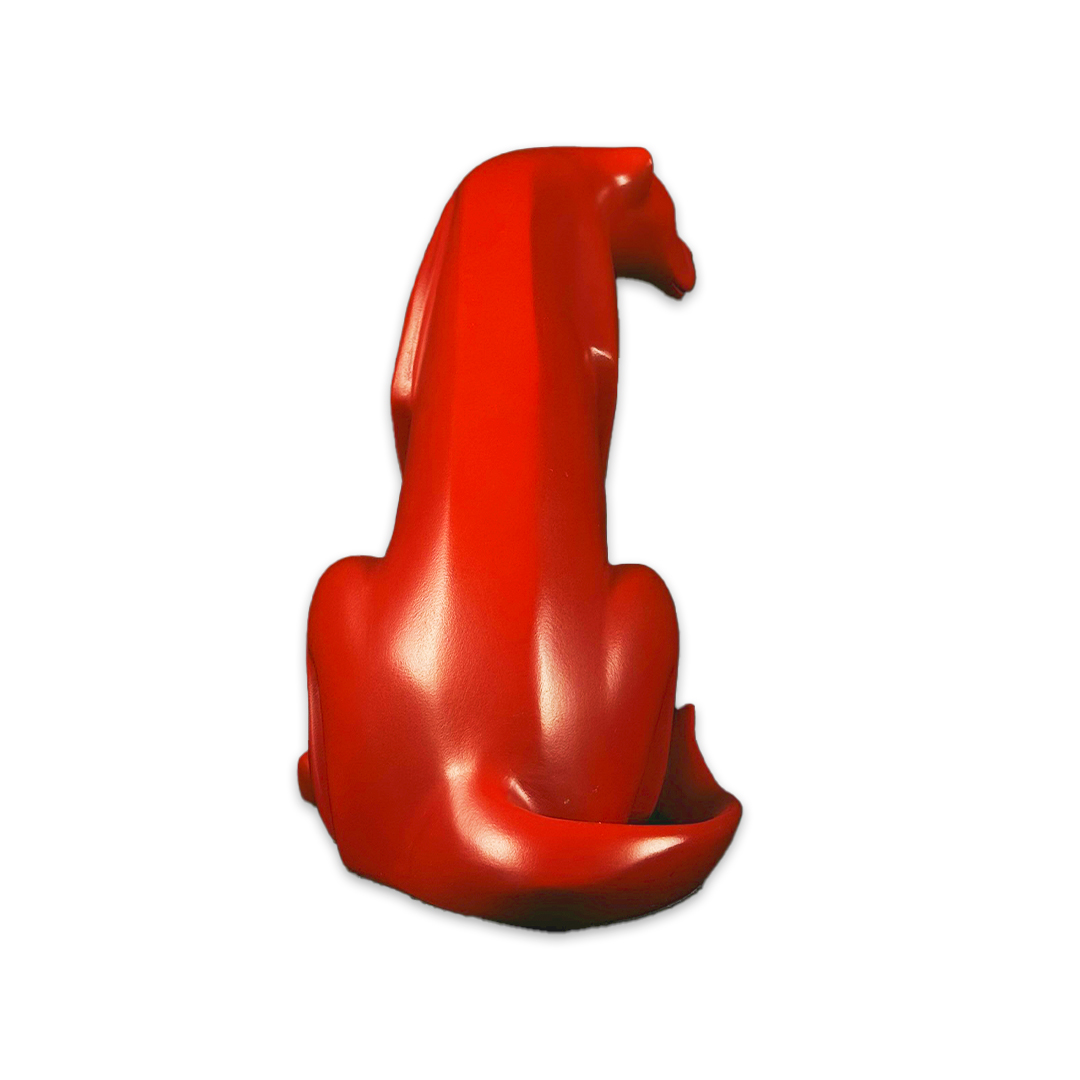 ESCULTURA NEW LEOPARDO RESINA VERMELHO MODALI DESIGN