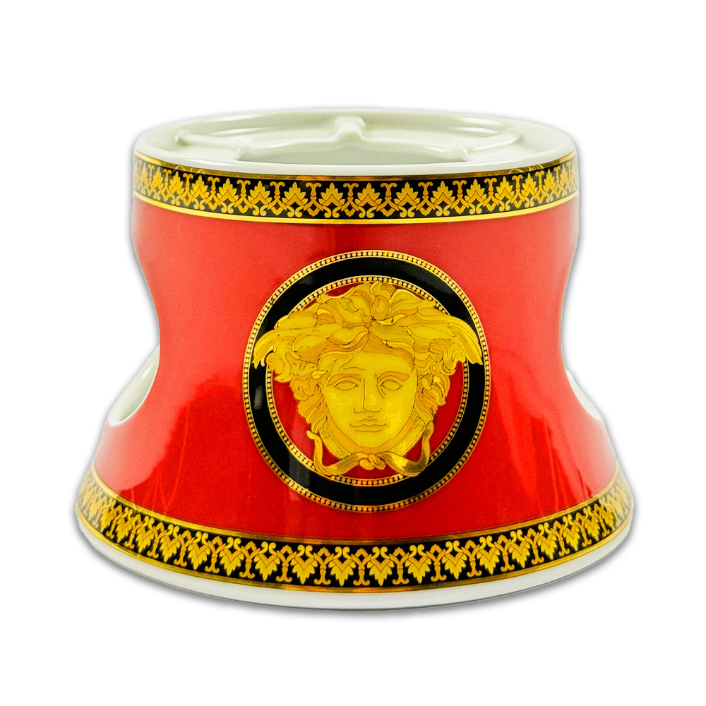RECHAUD VERSACE MEDUSA VERMELHA PORCELANA