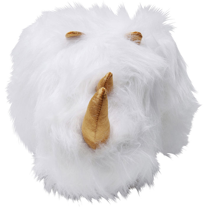 PUFF RINOCERONTE PELUDO BRANCO 