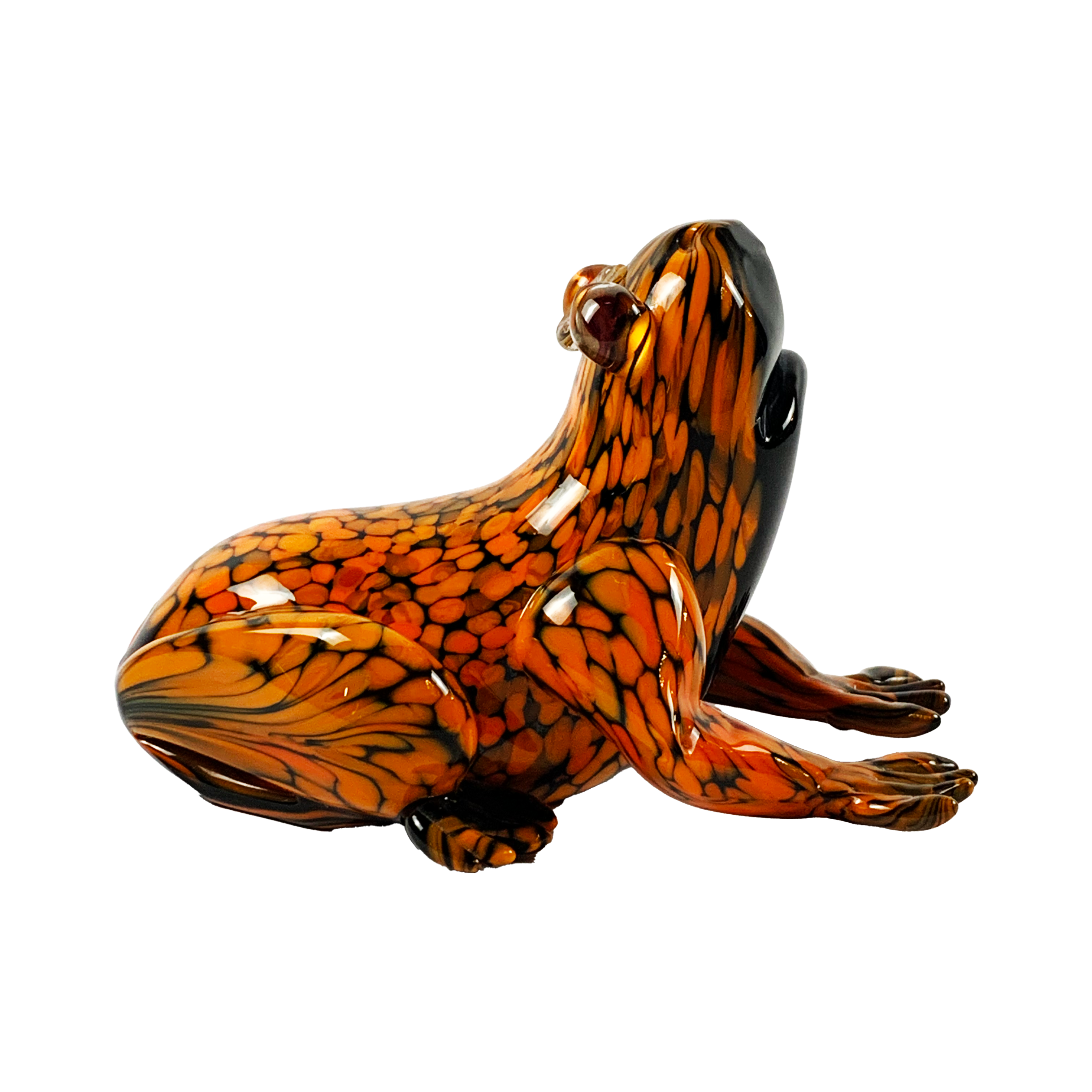 ESCULTURA SAPO PRINCIPE CRISTAL LARANJA S/COROA FORMIA