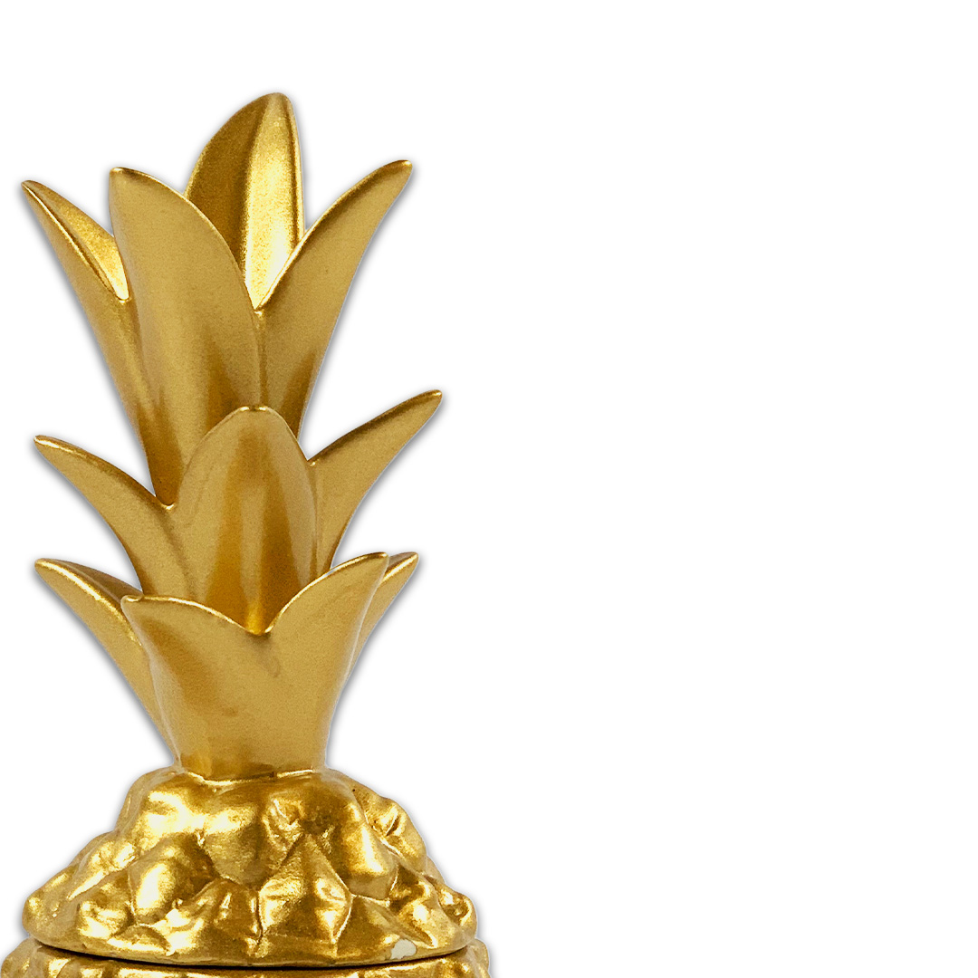 ESCULTURA ABACAXI MEDIO CERAMICA DOURADO MODALI DESIGN