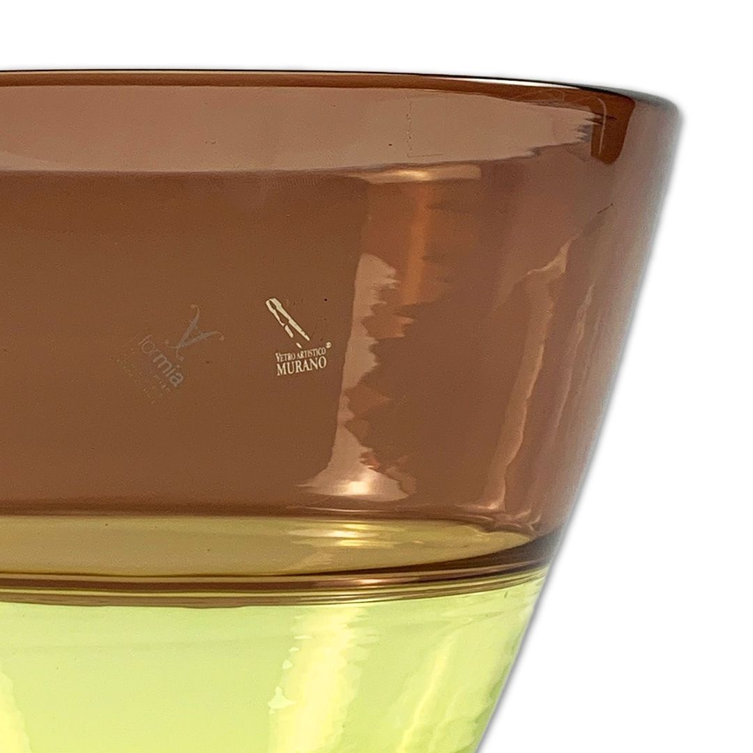 VASO INCALMI CRISTAL AMARELO/MARROM FORMIA