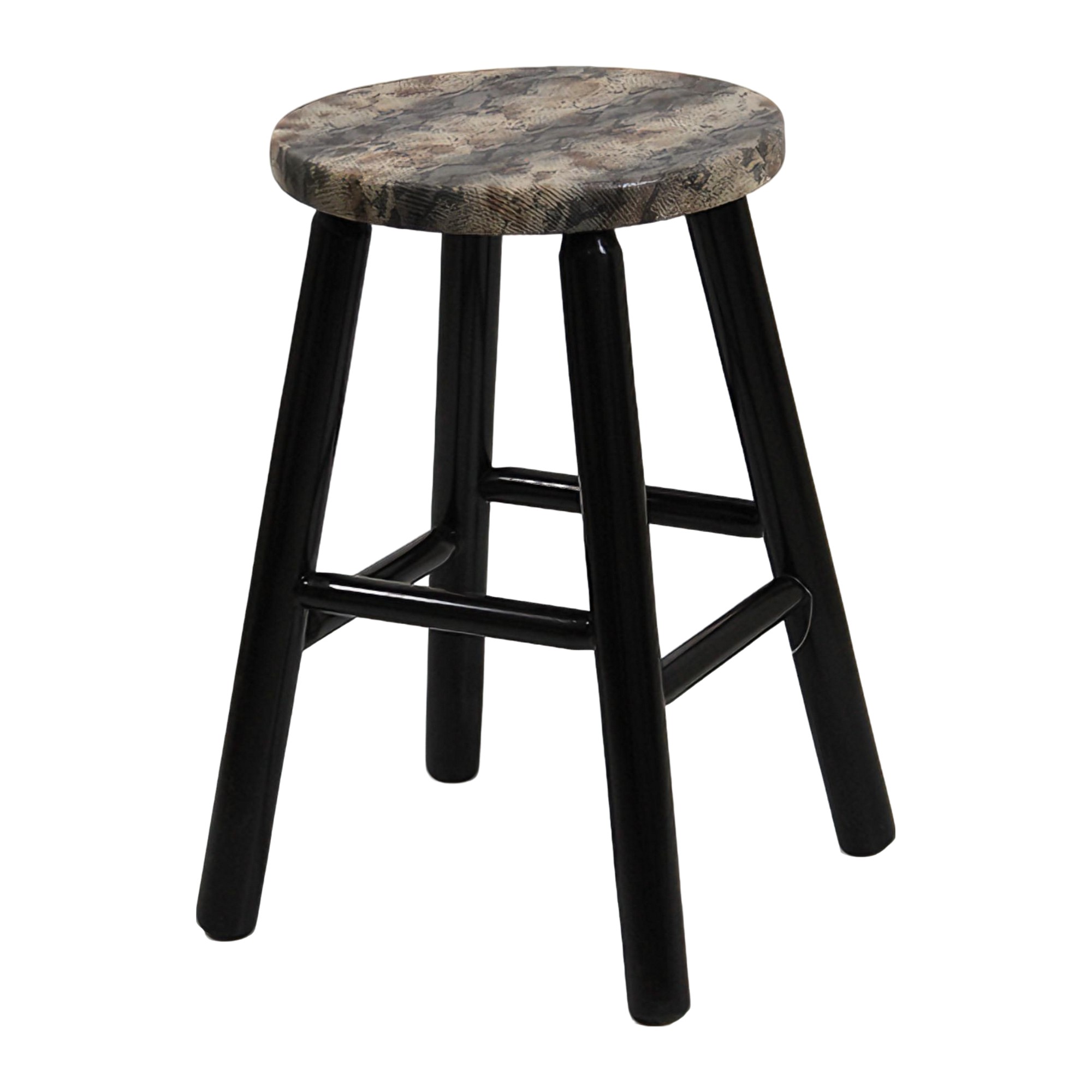 BANCO REDONDO COURO COBRA MARROM MODALI DESIGN