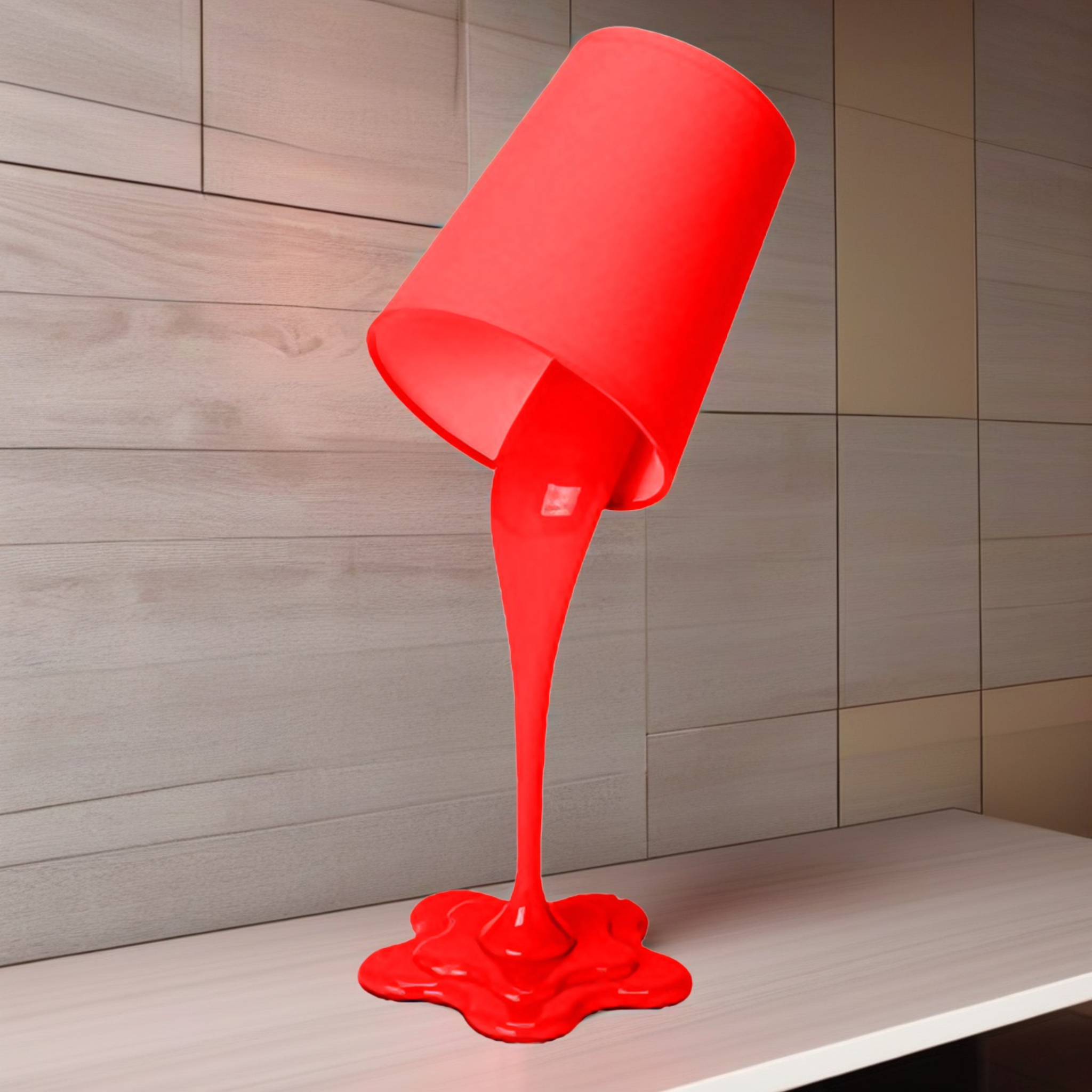 ABAJOUR LATA DE TINTA RESINA VERMELHO MODALI DESIGN