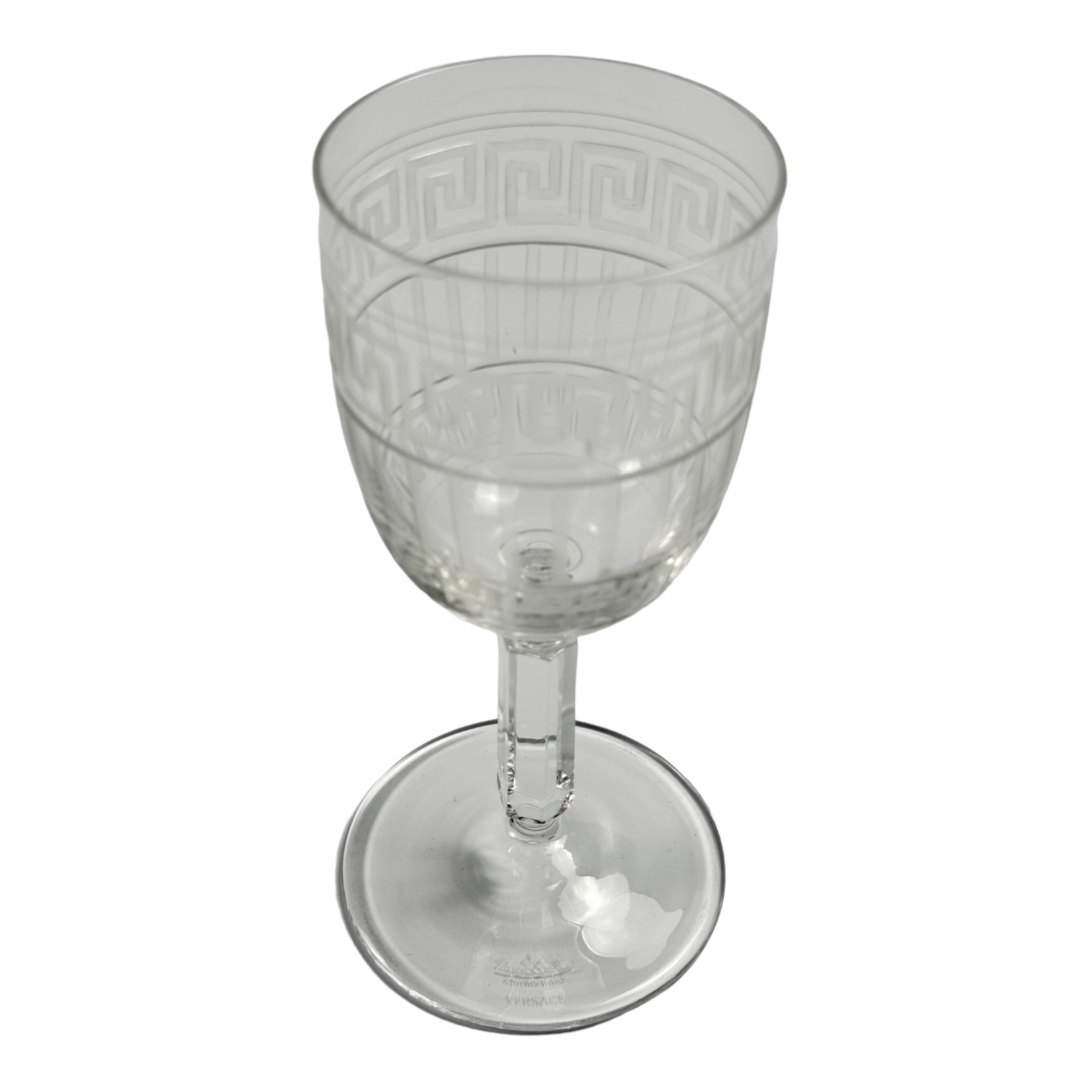 TACA VINHO BRANCO VERSACE MEANDRE CRISTAL TRANSPARENTE UNITARIO