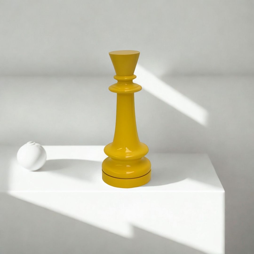 ESCULTURA REI RESINA AMARELO MODALI DESIGN