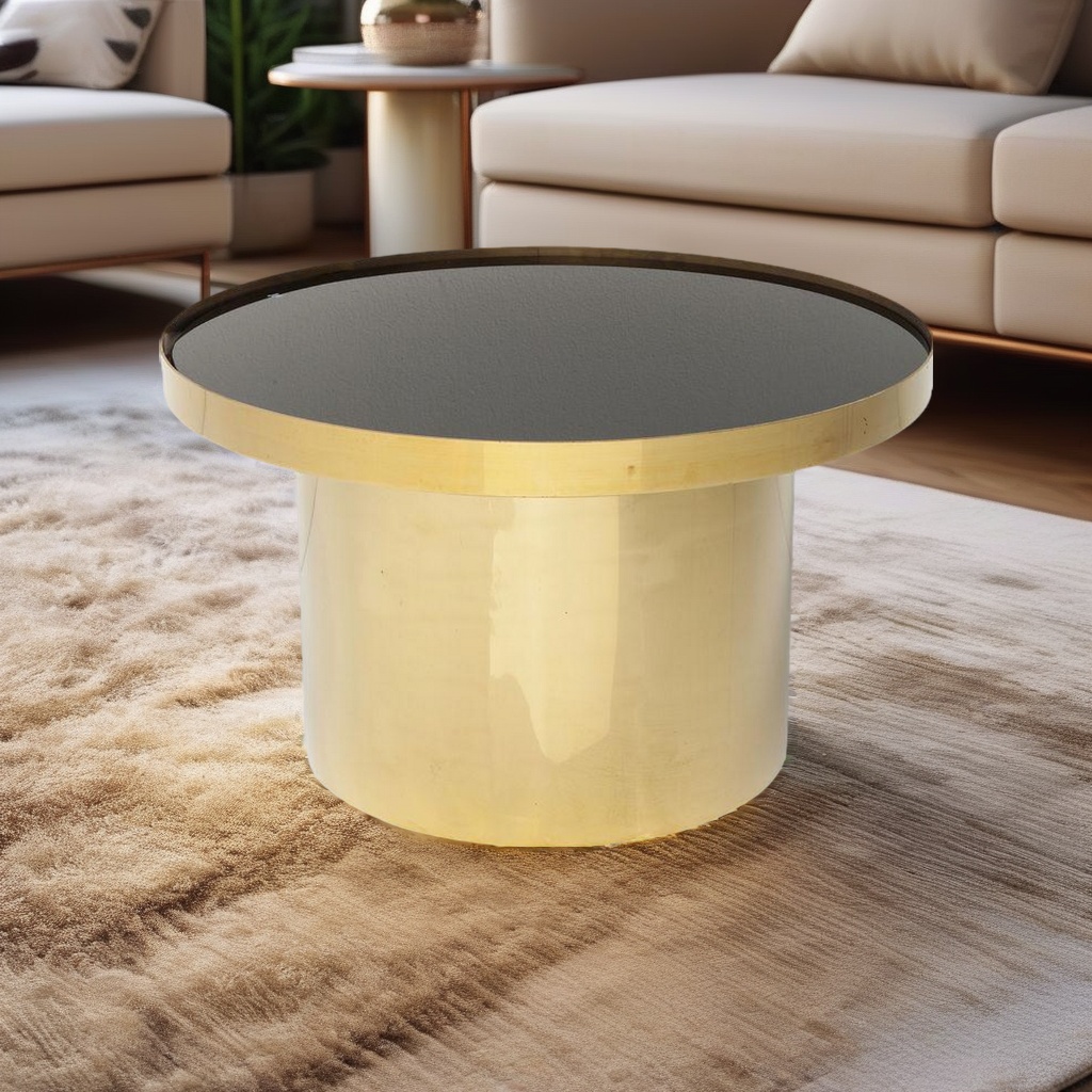 MESA LATERAL RIMINI PRETA/DOURADA 