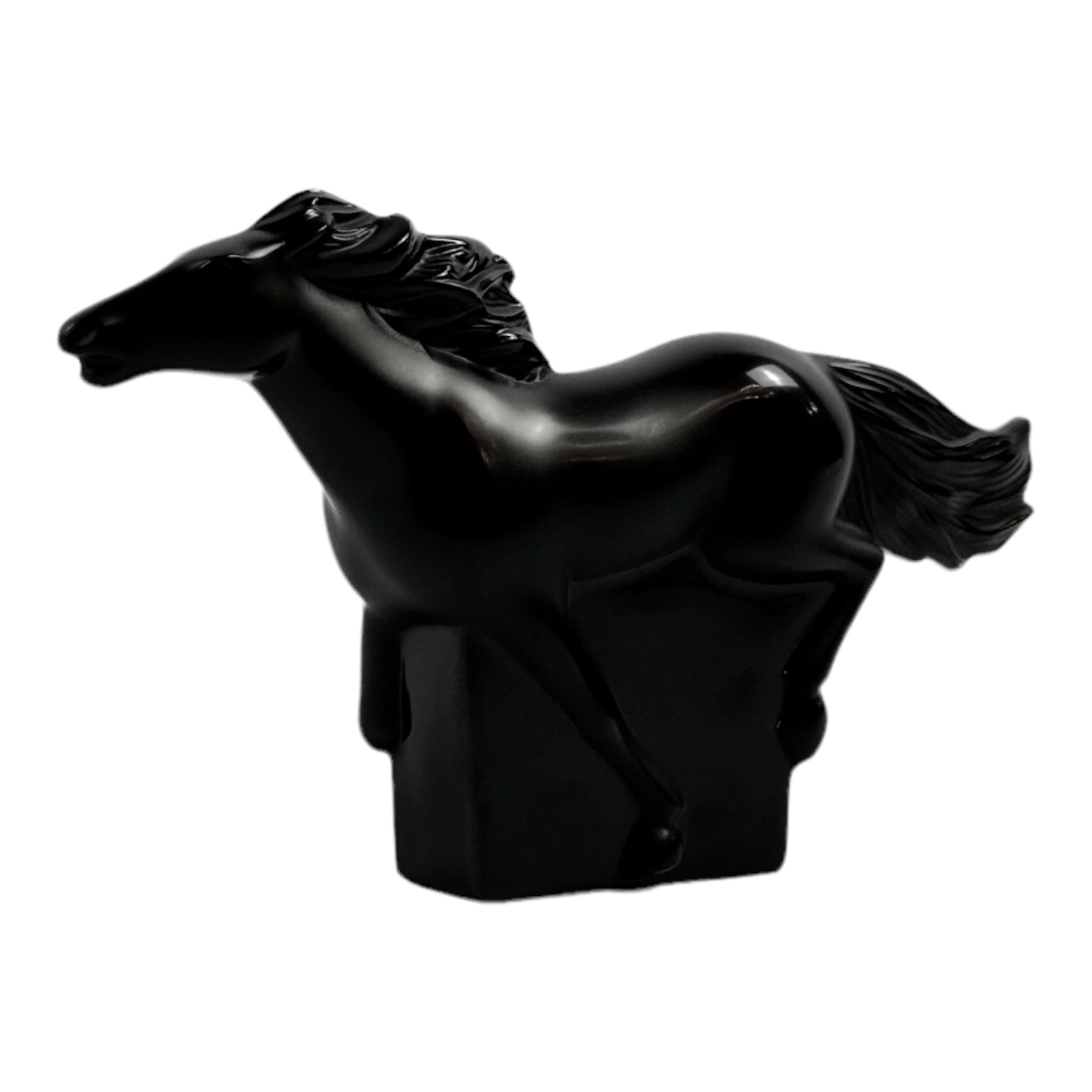 ESCULTURA CAVALO KAZAK CRISTAL PRETO LALIQUE