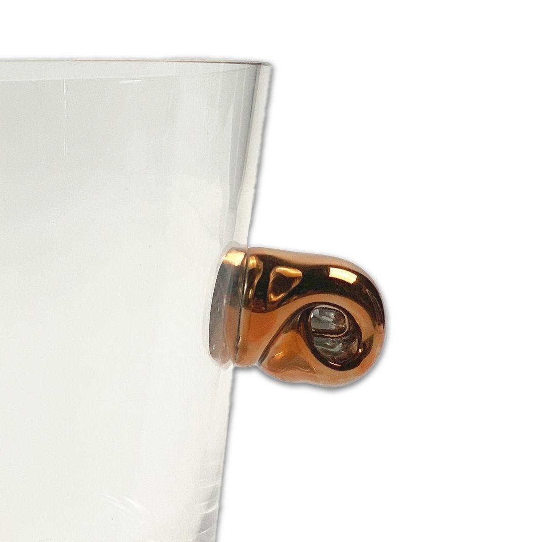 BALDE GELO VIDRO TRANSPARENTE C/DETALHE COBRE MODALI DESIGN