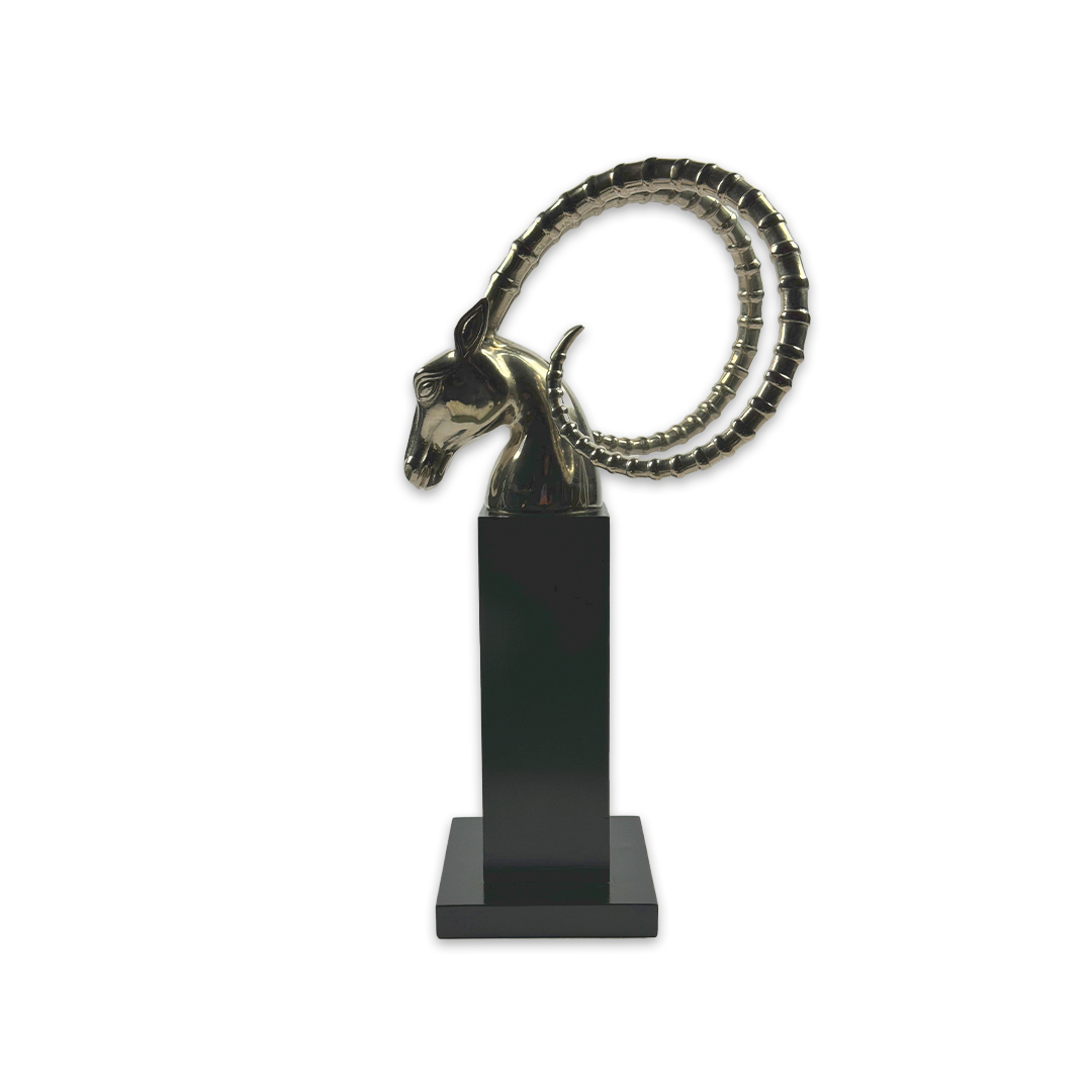 ESCULTURA CERVO HIGHLAND METAL PRATEADO VAN ROON