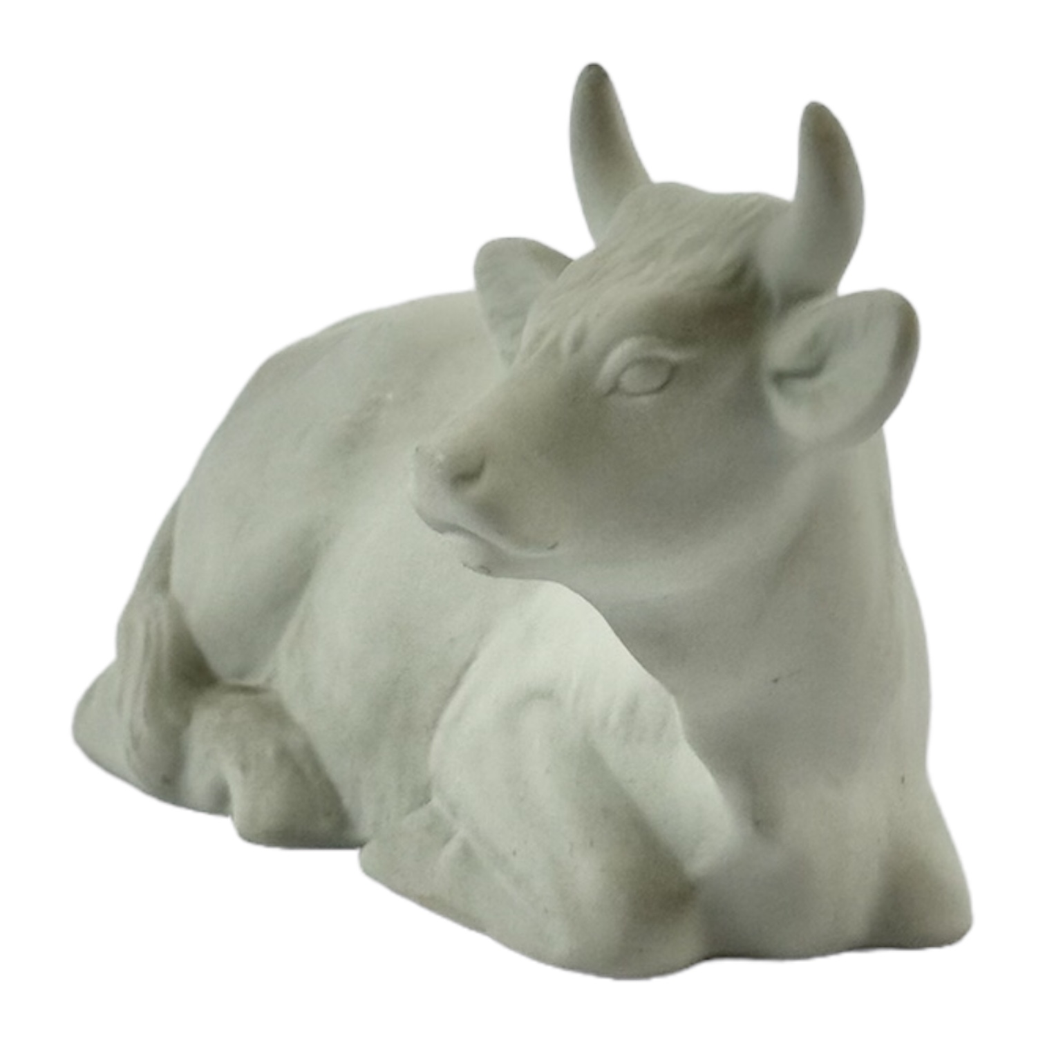 ESCULTURA VACA DEITADA CERAMICA BRANCA REICHENBACH