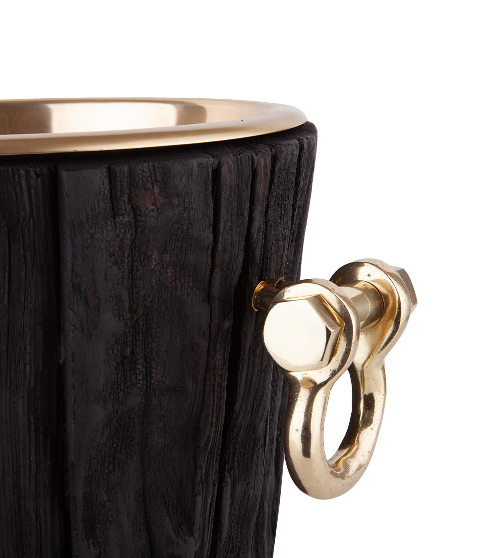 BALDE PARA GARRAFA EM METAL/MADEIRA MIGANI HOME