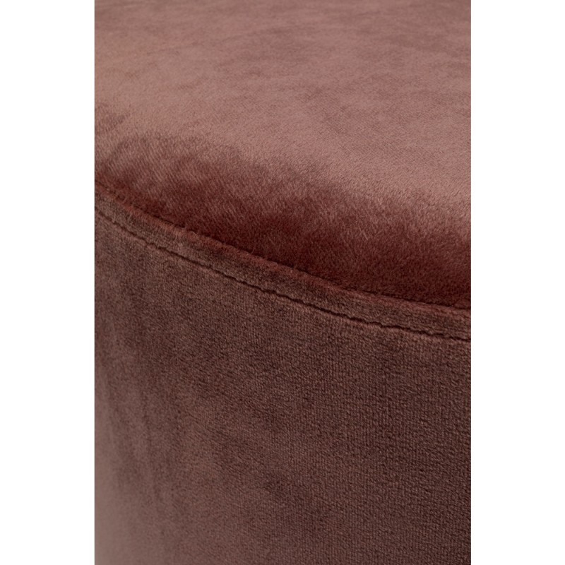 PUFF ROSE TECIDO SUEDE BASE DOURADA 