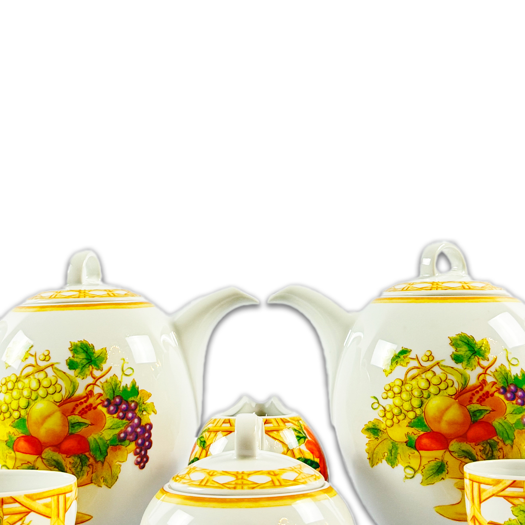 XICARAS CHÁ+CAFÉ+PIRES TUTTI FRUTTI PORCELANA CHRISTIAN DIOR JOGO 16 PEÇAS