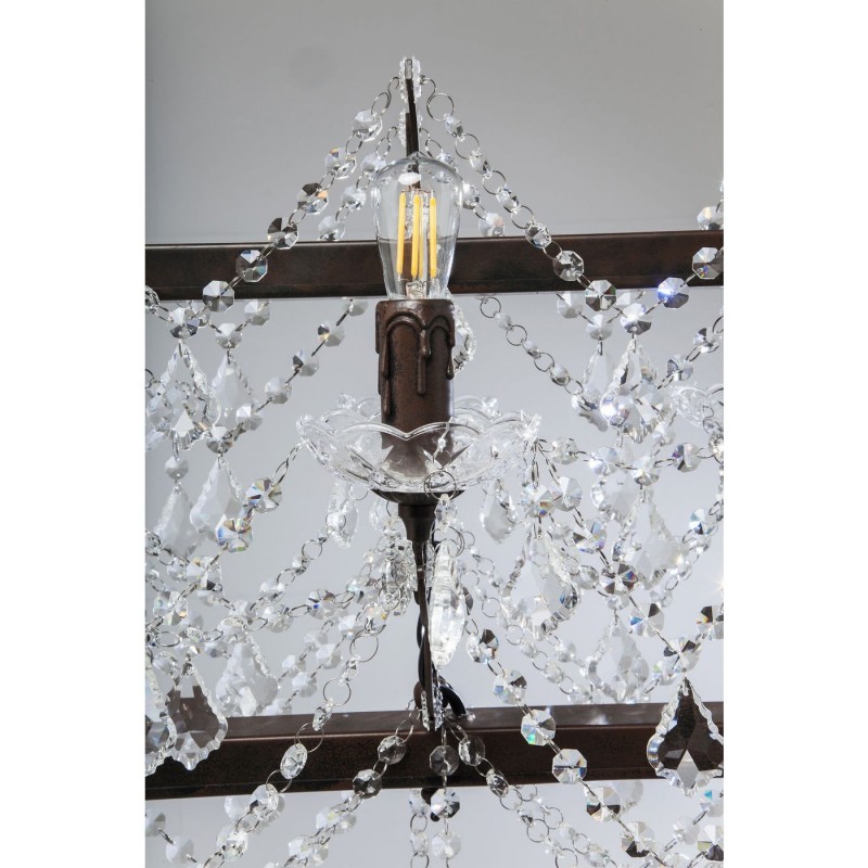 LUSTRE CHATEAU CRYSTAL RUSTY METAL 