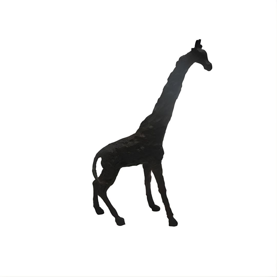 ESCULTURA GIRAFA ABSTRATA GRANDE RESINA PRETO MODALI DESIGN