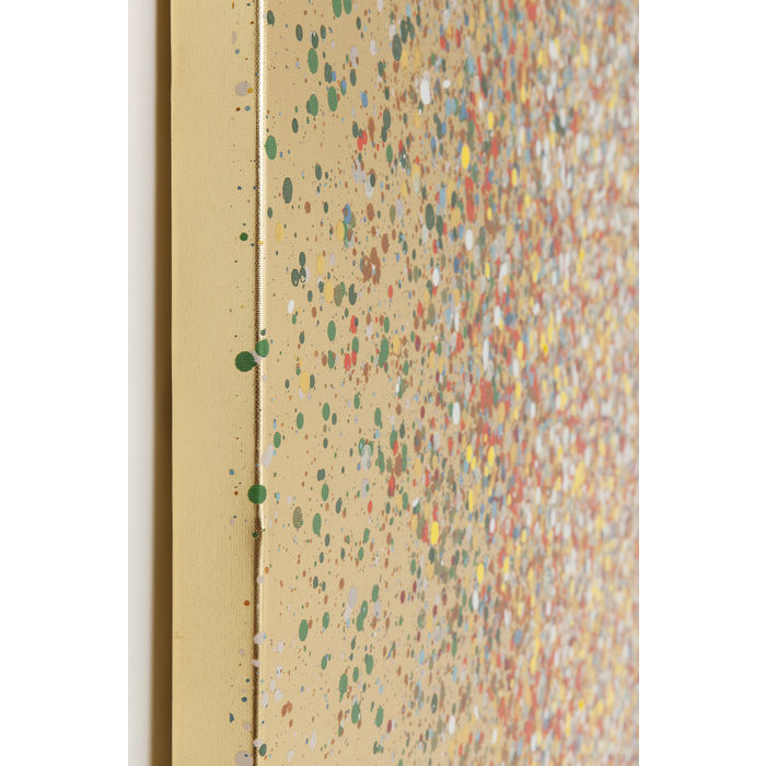 QUADRO TELA BARCO FLORES VERMELHO/ DOURADO 