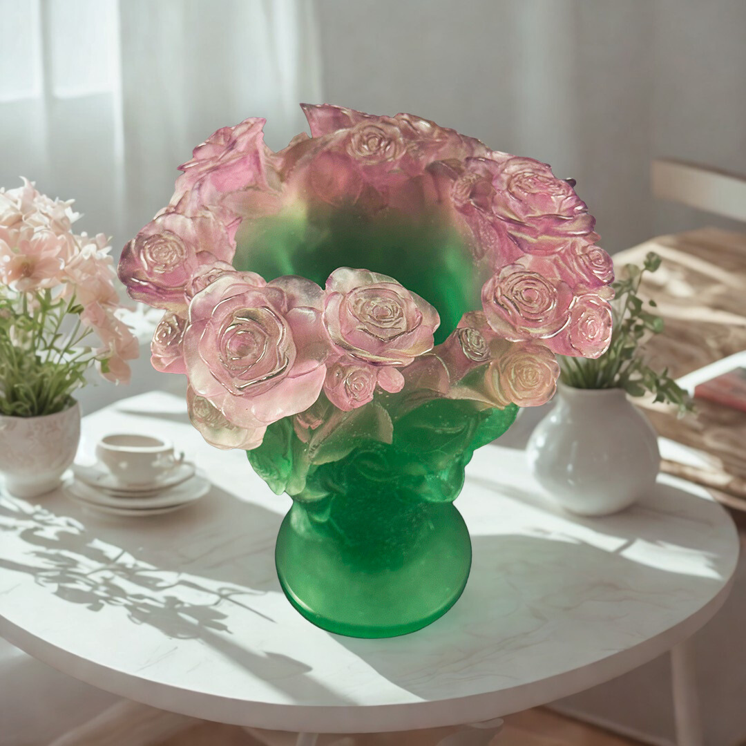 VASO ROSES CRISTAL DAUM