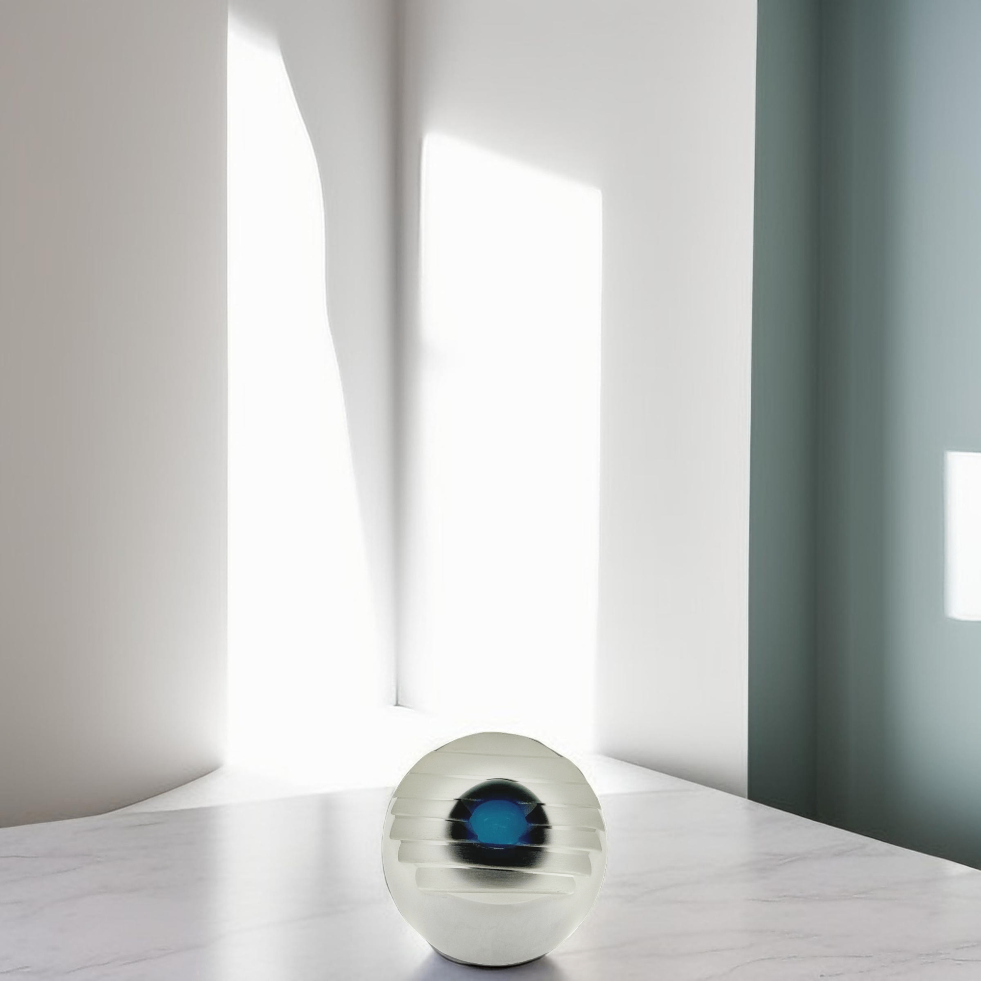 VASO COSMI CRISTAL AQUA/BRANCO FOSCO FORMIA