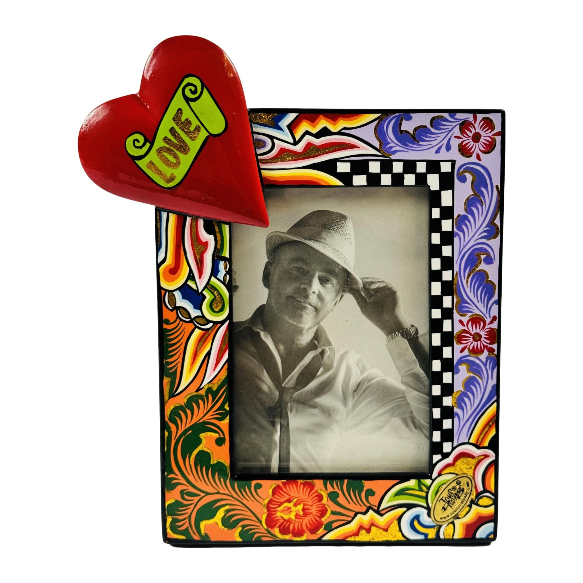 PORTA RETRATO CORAÇÃO FOTO 10X15 MADEIRA TOMS DRAG