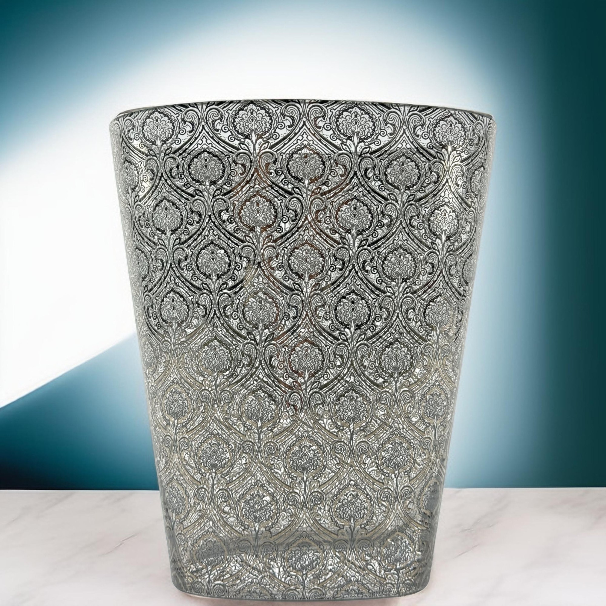 VASO OVAL PAULA DUPONT CRISTAL/PRATEADO A CASA K