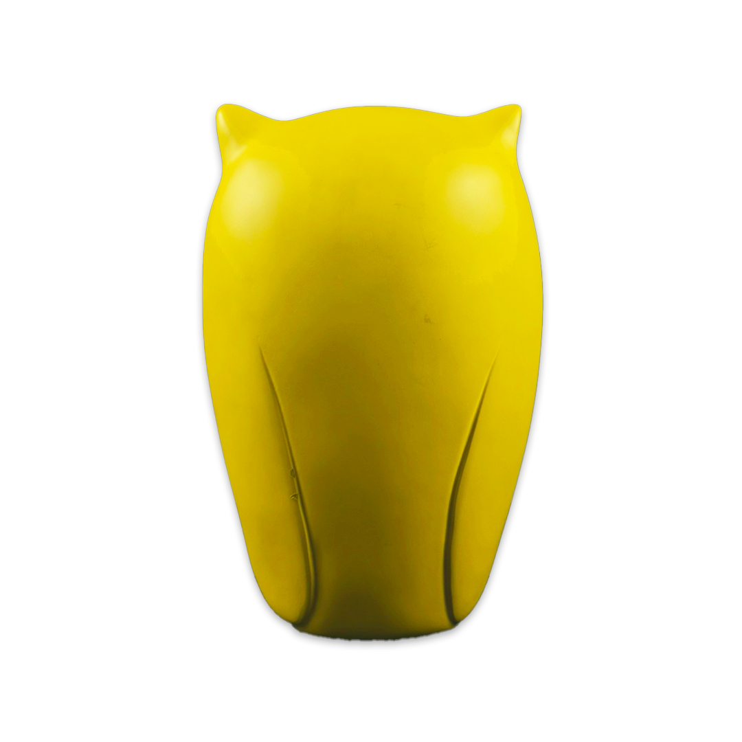 ESCULTURA CORUJA RESINA AMARELO MODALI DESIGN