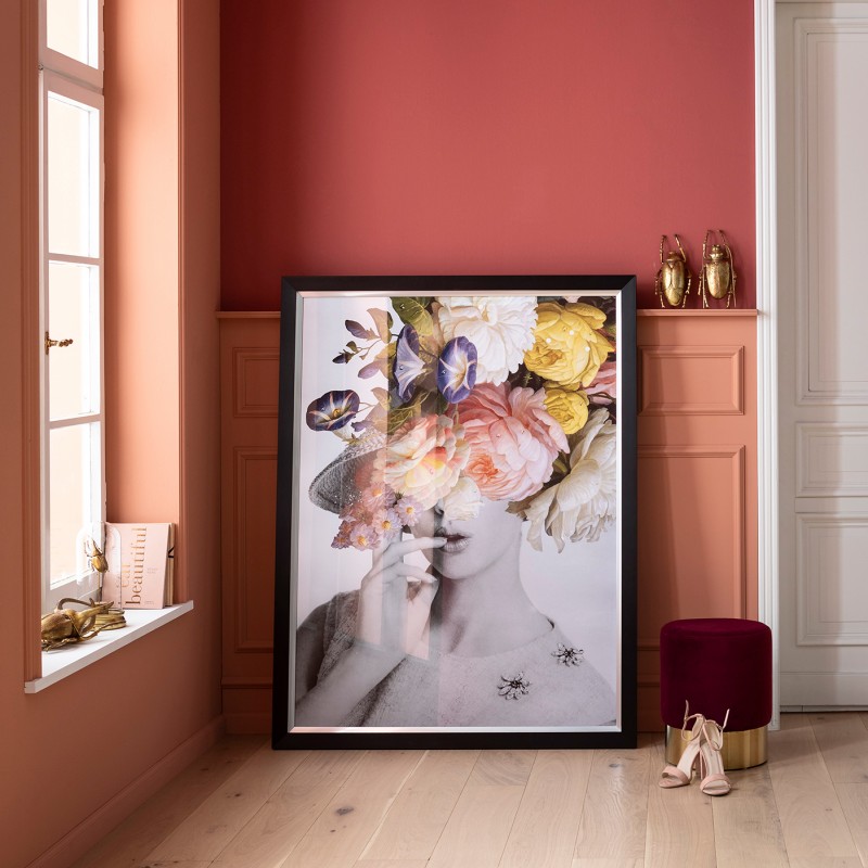 QUADRO LADY FLORES PASTEL 